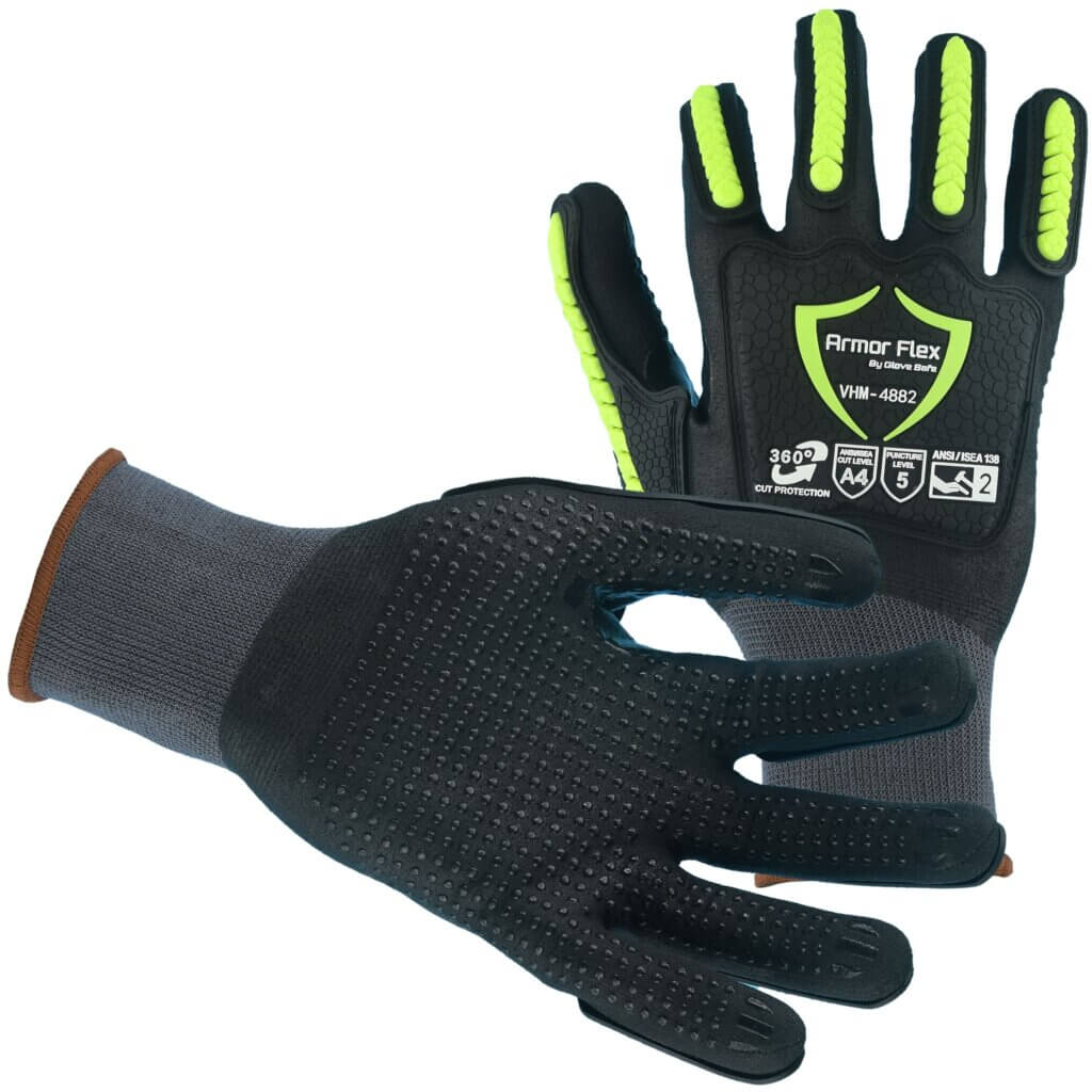 Hppe Cr Glove Black Sandy Nitrile Palm