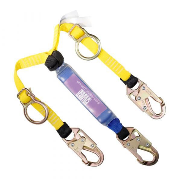 Lanyard 3 ft. Tie Back, Shock Absorber, Small Hook, Double Leg