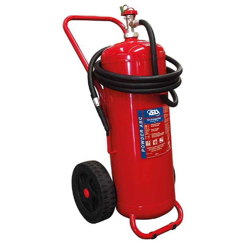 Fire Extinguisher Wheeled, Dry Powder, w/Hose & Nozzle