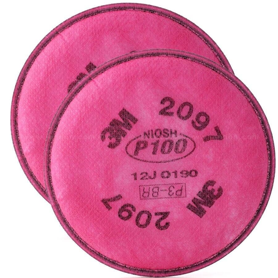 3M 2097 P100 Particulate Filters w/ Nuisance Level Organic Vapor Relief, 1/Pr