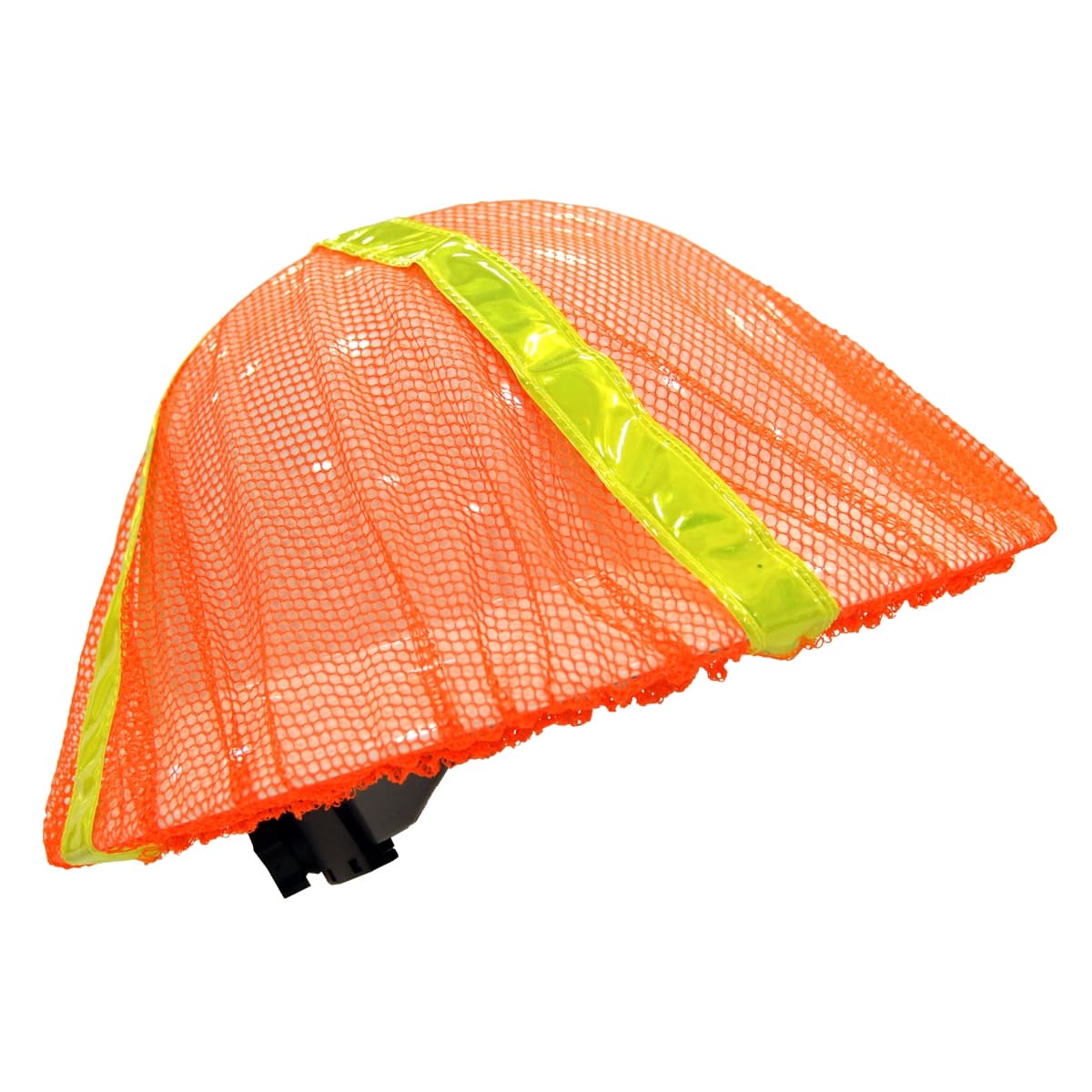 High Visibility Mesh Hard Hat Cover with Reflective Striping — view 2