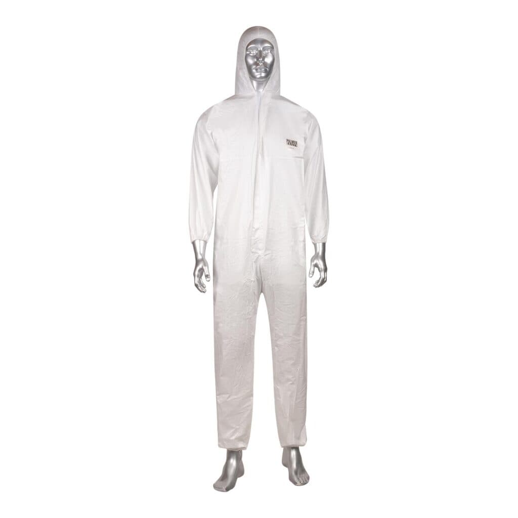 White Microporous Disposable Coveralls with Hood