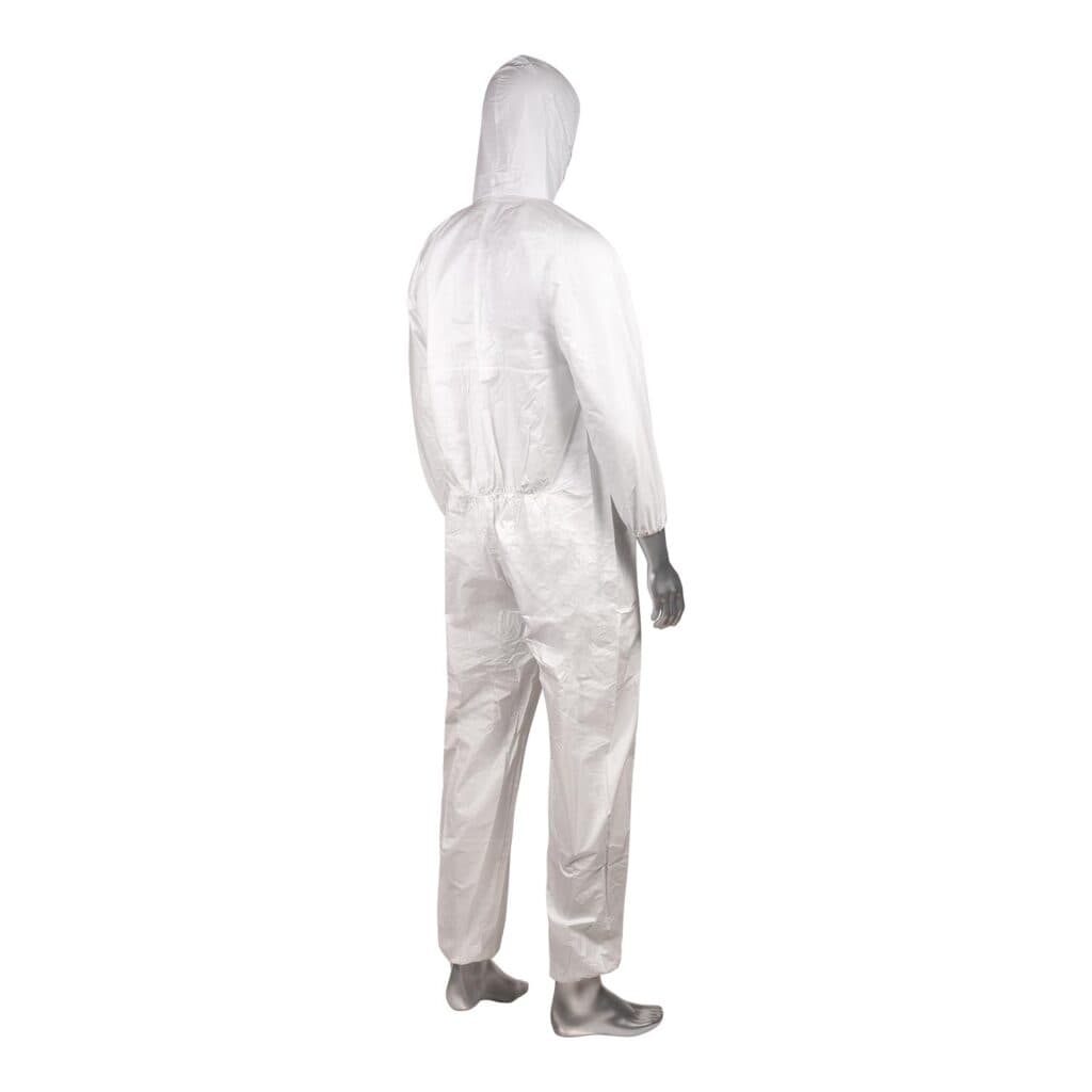 White Microporous Disposable Coveralls with Hood — view 2