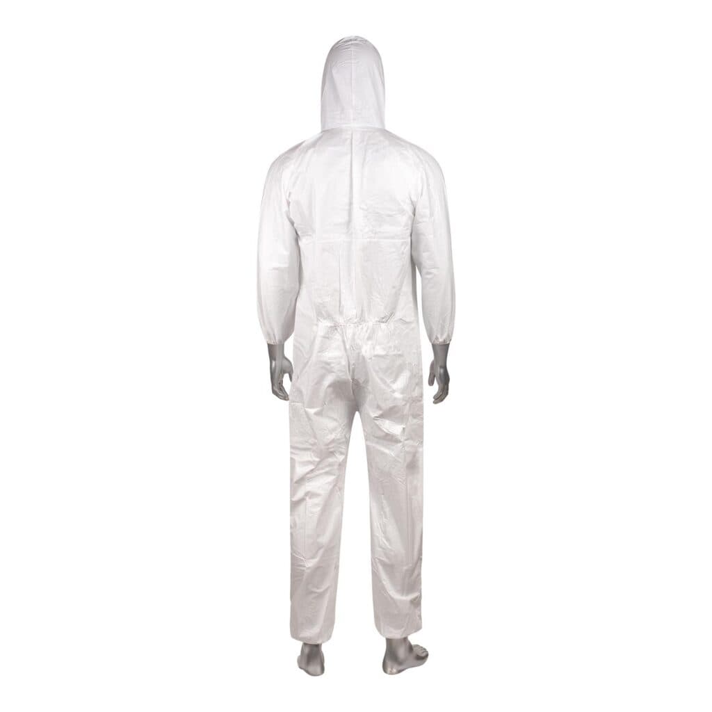 White Microporous Disposable Coveralls with Hood — view 3