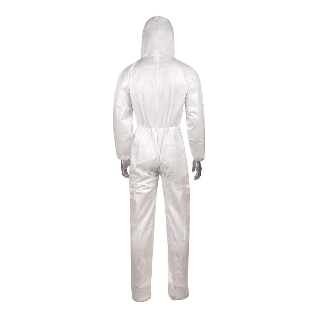 White Microporous Disposable Coveralls with Hood and Booties — view 2