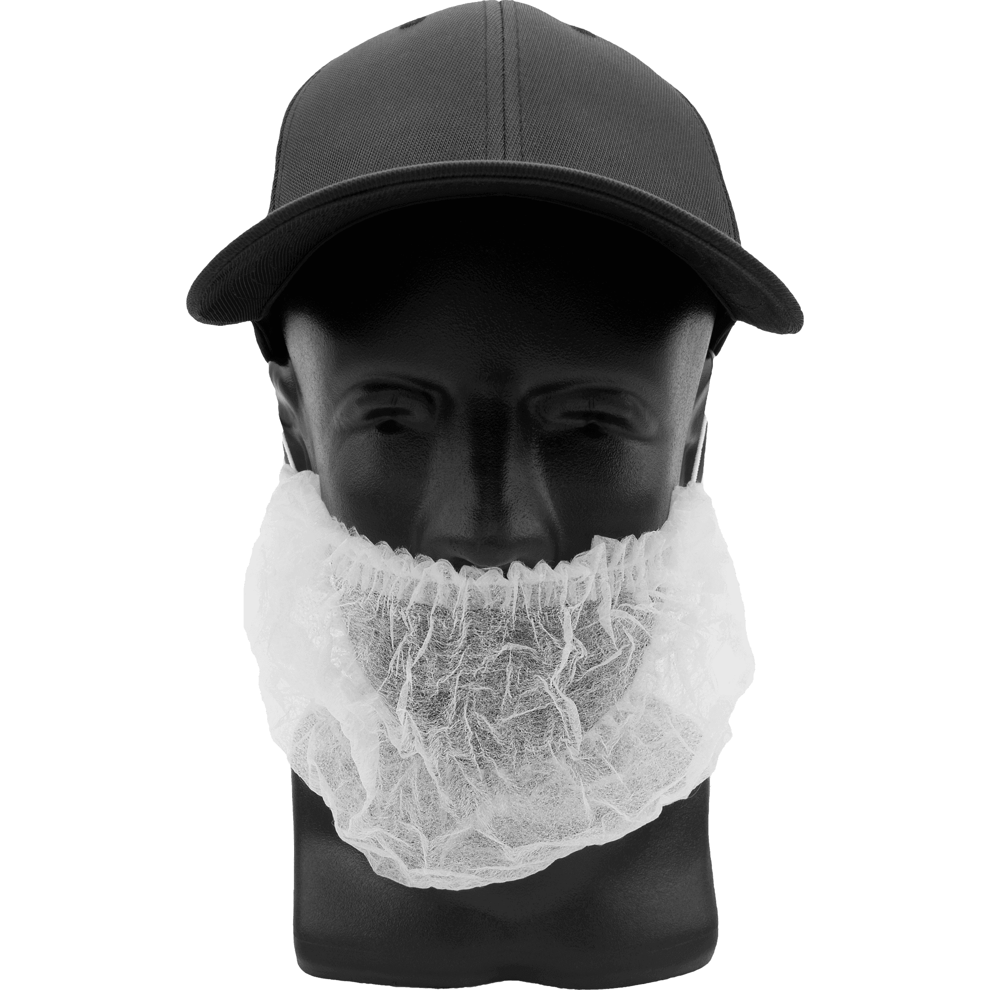 Disposable Polypropylene Beard Net Cover w/ Elastic Band — view 3