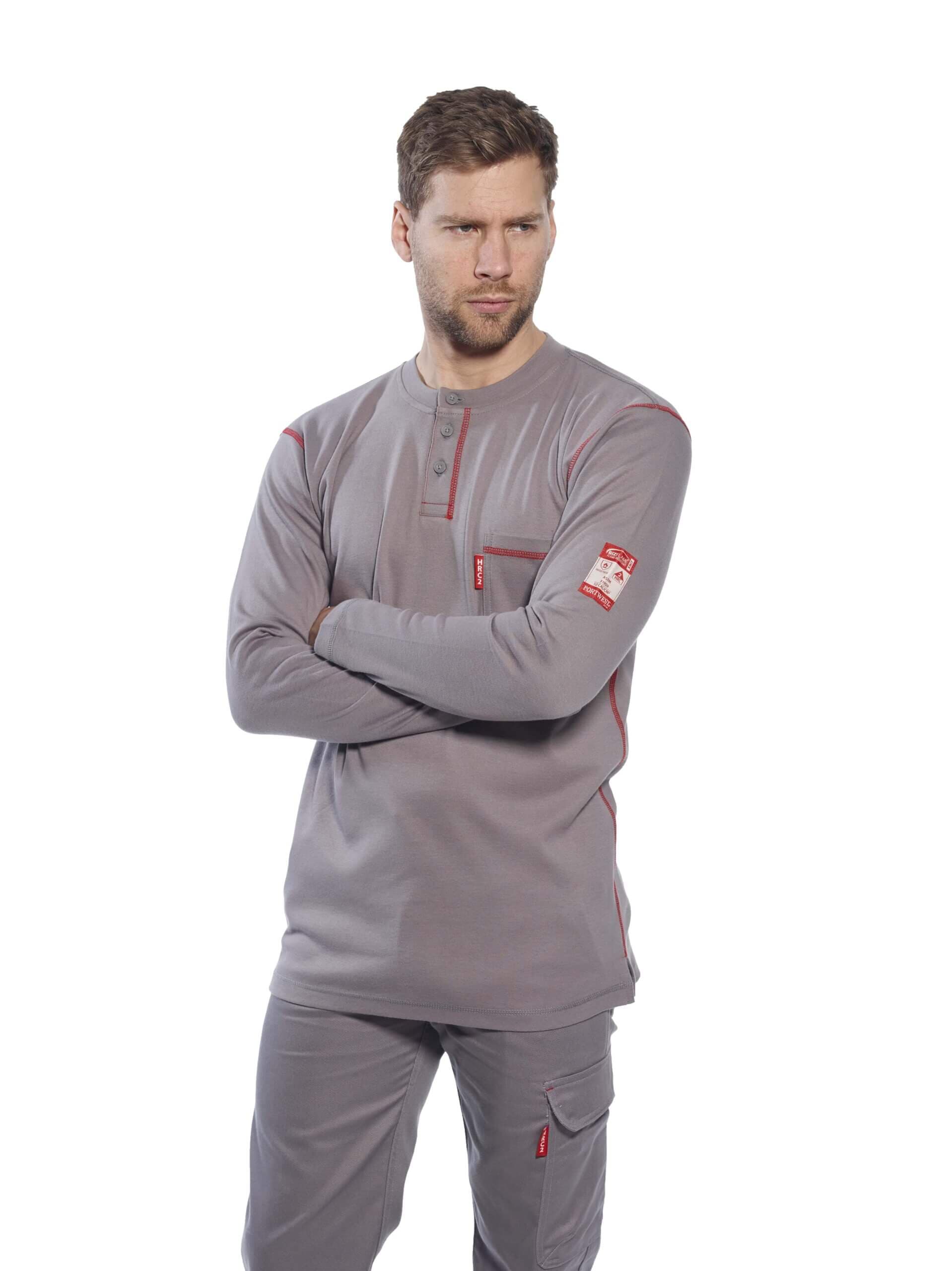 Flame Resistant Henley (button down) T-Shirt, PFR02 — view 3