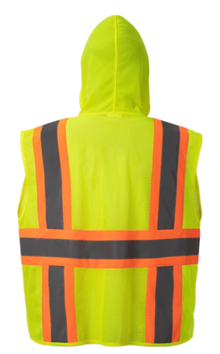 High Visibility UV Protected Hoodie Vest Class 2 Yellow – PR704 Safety Vest — view 2