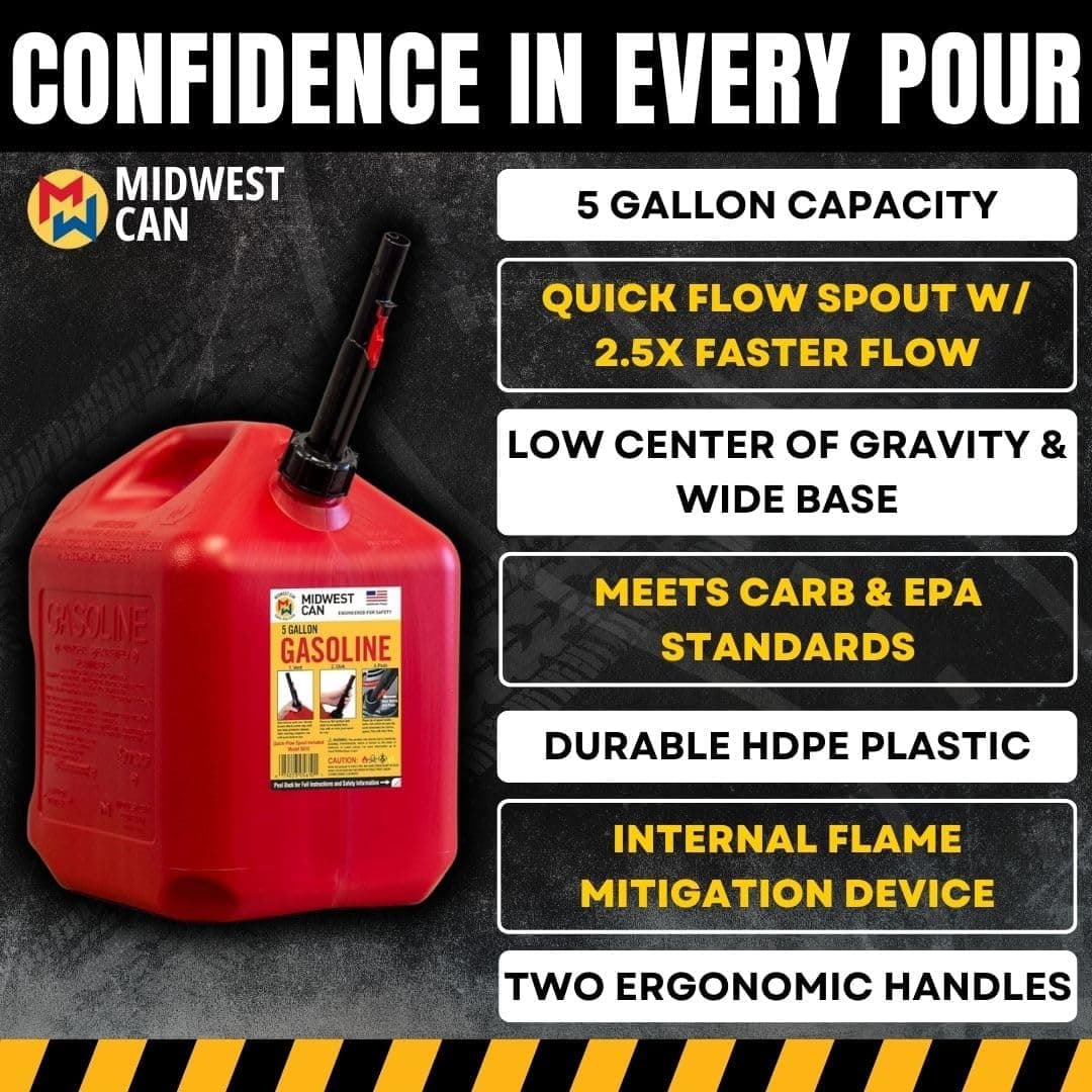 5 Gallon Safety Gas Can with FlameShield® Protection – CARB & EPA Compliant Fuel Container — view 2