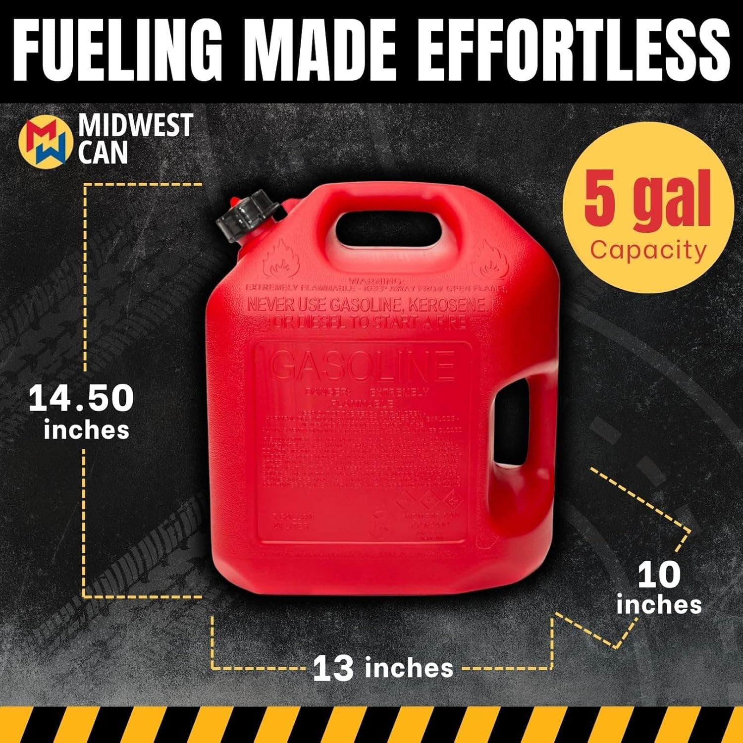 5 Gallon Safety Gas Can with FlameShield® Protection – CARB & EPA Compliant Fuel Container — view 3