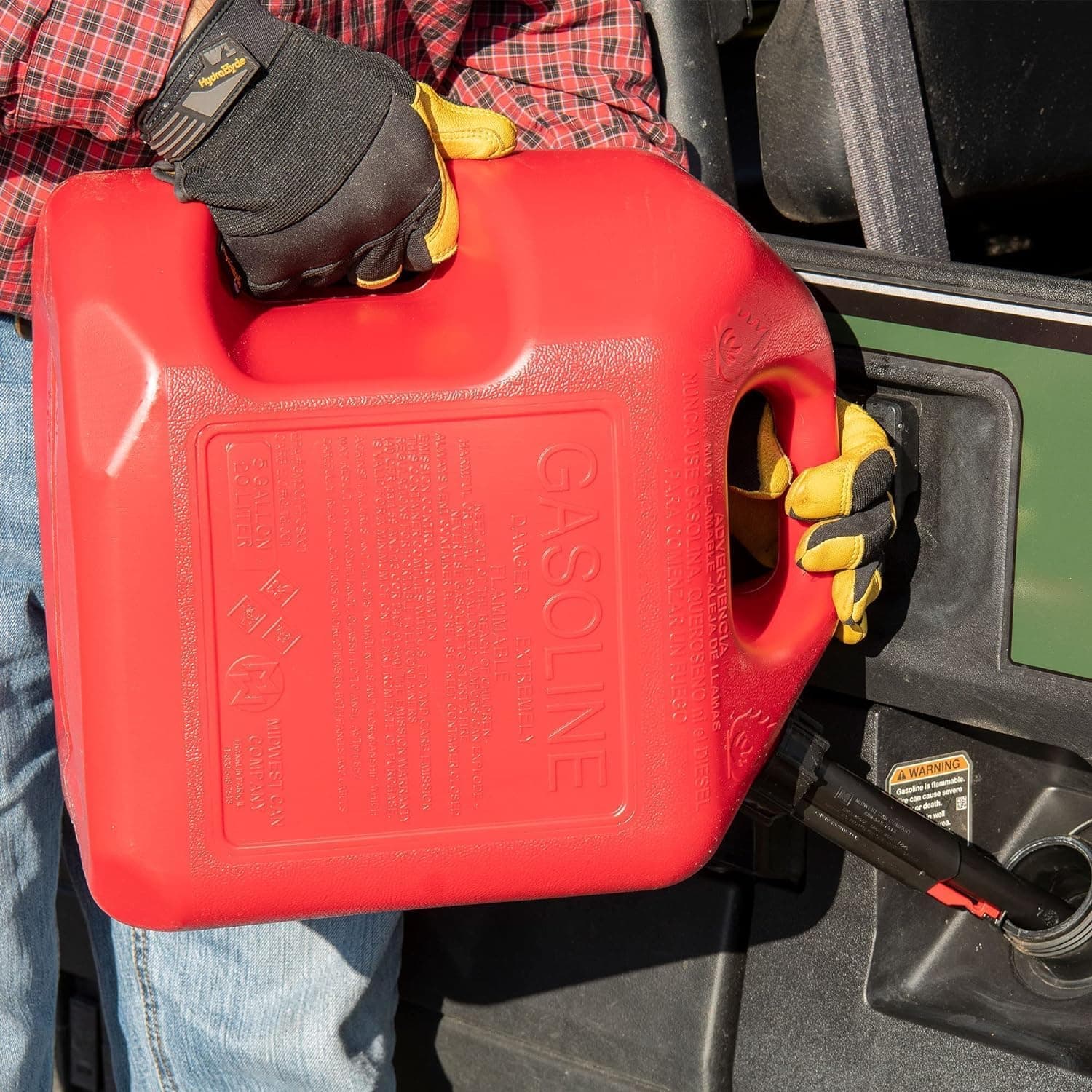 5 Gallon Safety Gas Can with FlameShield® Protection – CARB & EPA Compliant Fuel Container — view 4