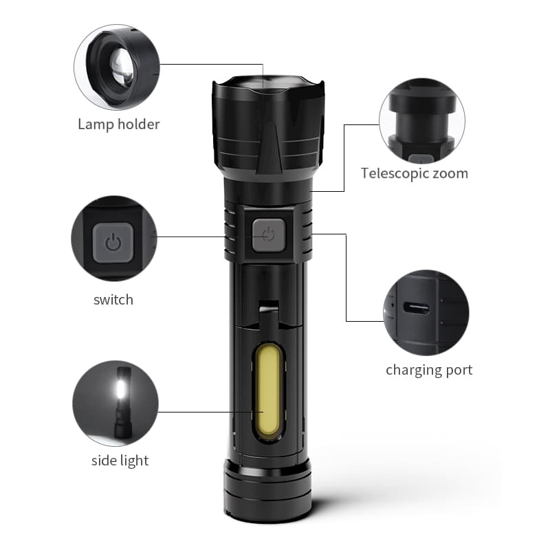High Power Rechargeable LED Tactical Flashlight — view 3