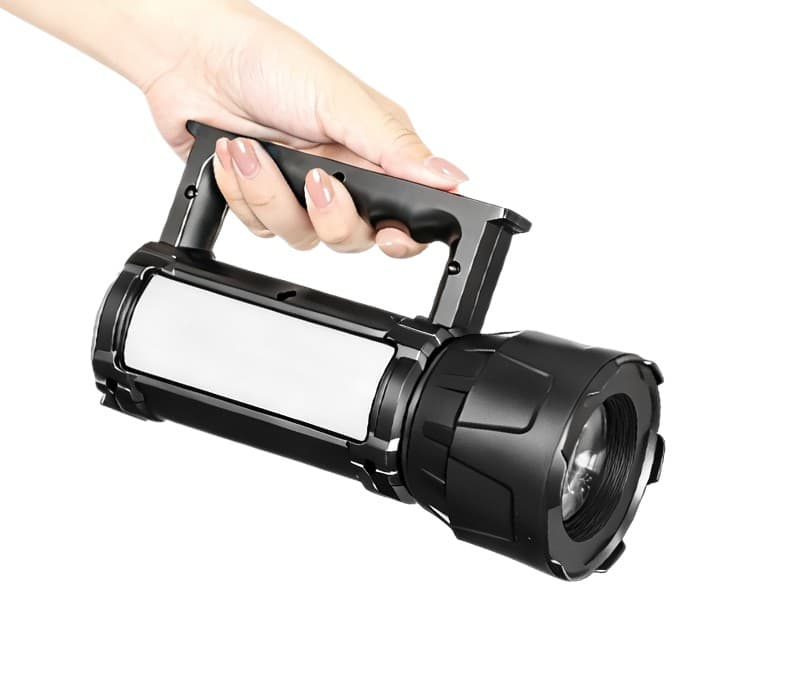 Portable Ultra-Bright High Power LED Searchlight | USB Type-C Rechargeable Zoom Flashlight with COB Side Light — view 3