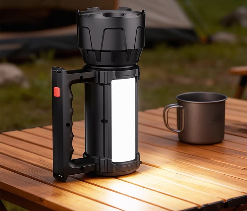 Portable Ultra-Bright High Power LED Searchlight | USB Type-C Rechargeable Zoom Flashlight with COB Side Light — view 4