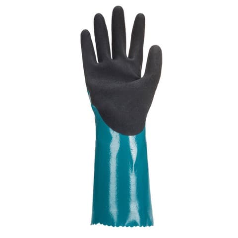 AP60 - Chem 300 Nitrile Sandy Double Dipped Gauntlet – Blue/Black — view 3
