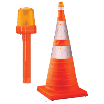 28″ Collapsible Traffic Cone & Optional Light — view 1