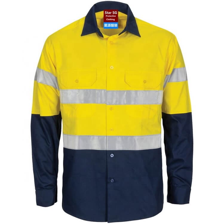 High Visibility Industrial Work Shirt (Long Sleeve), PLS335 — view 2