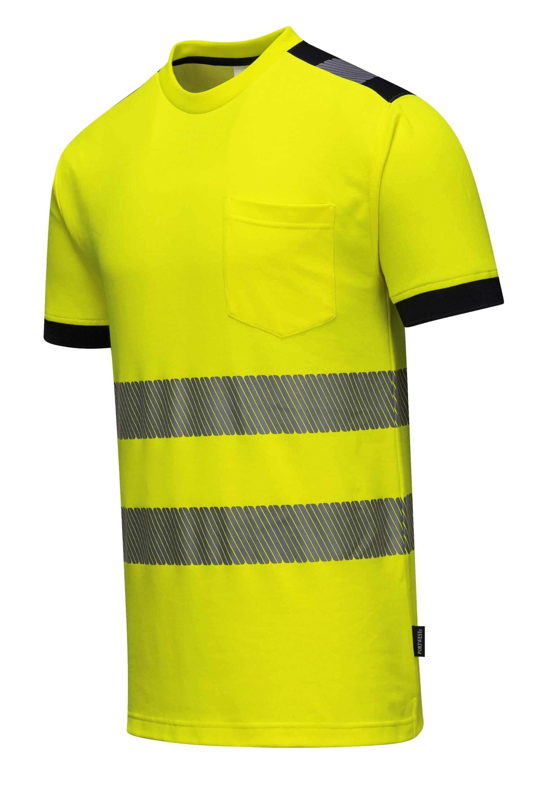 High Visibility Short Sleeve T Shirt with Segmented Reflective Tape — view 2