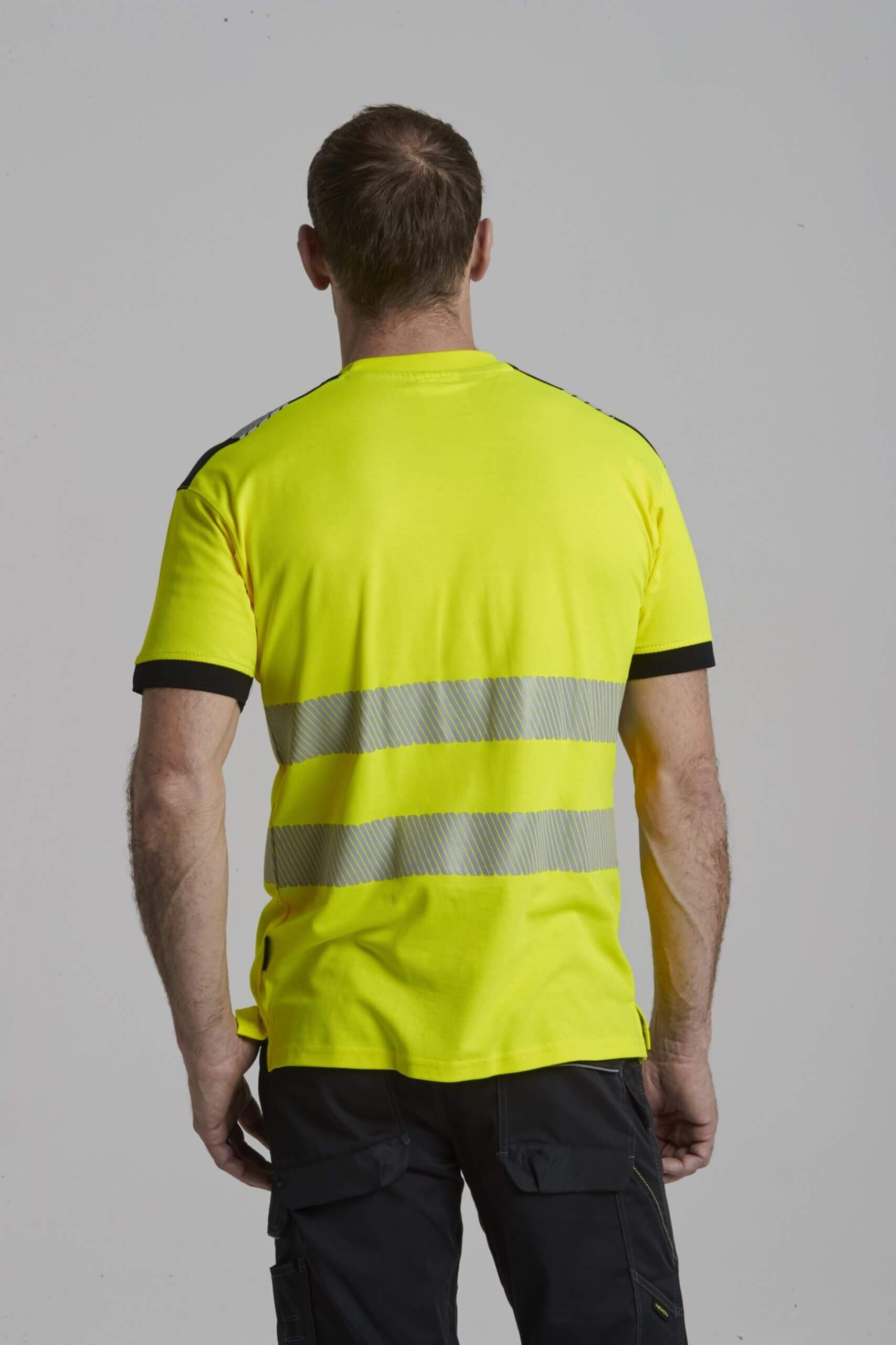 High Visibility Short Sleeve T Shirt with Segmented Reflective Tape — view 3