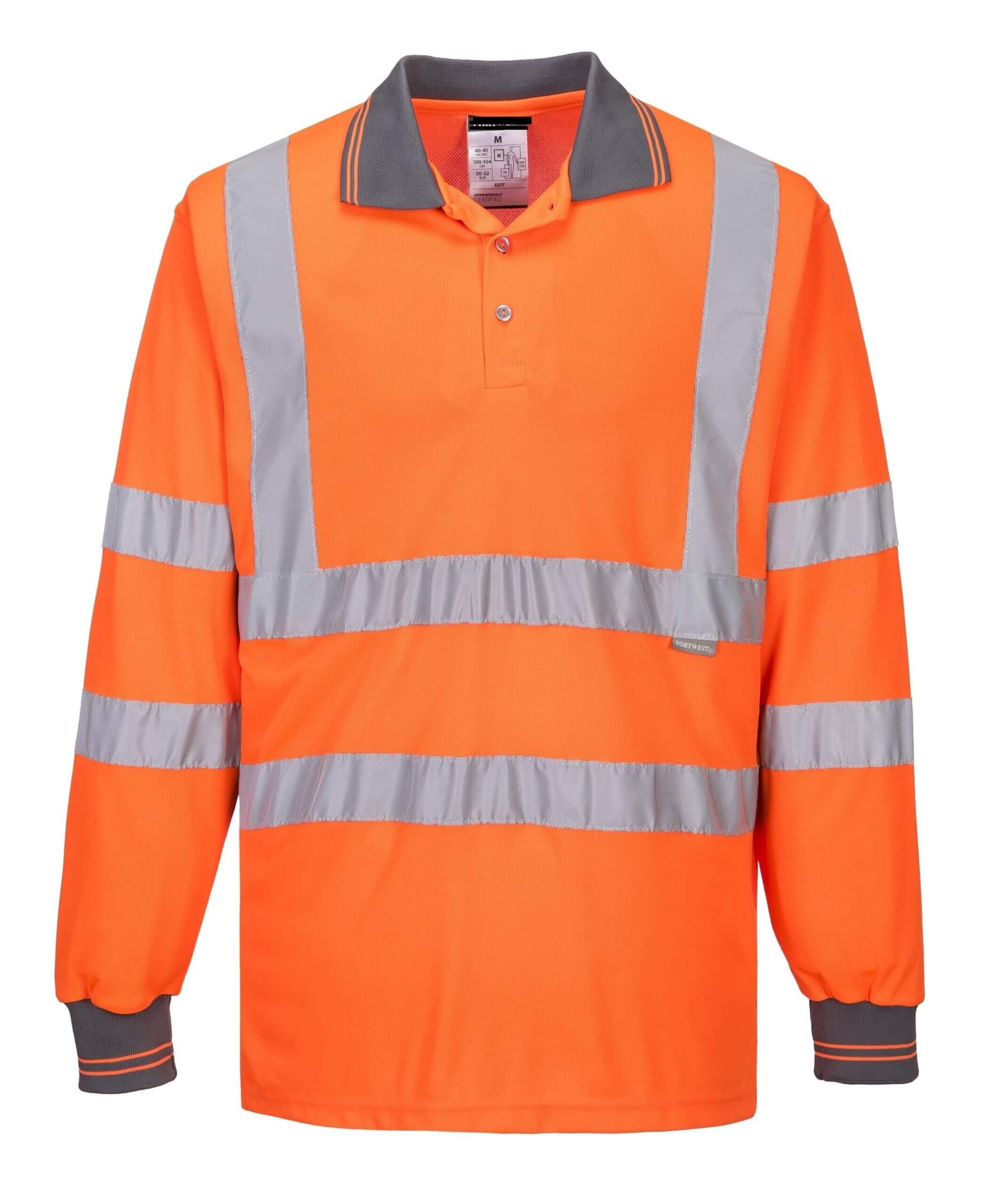 Hi-Vis Long Sleeved Polo Shirt, PS277 — view 3