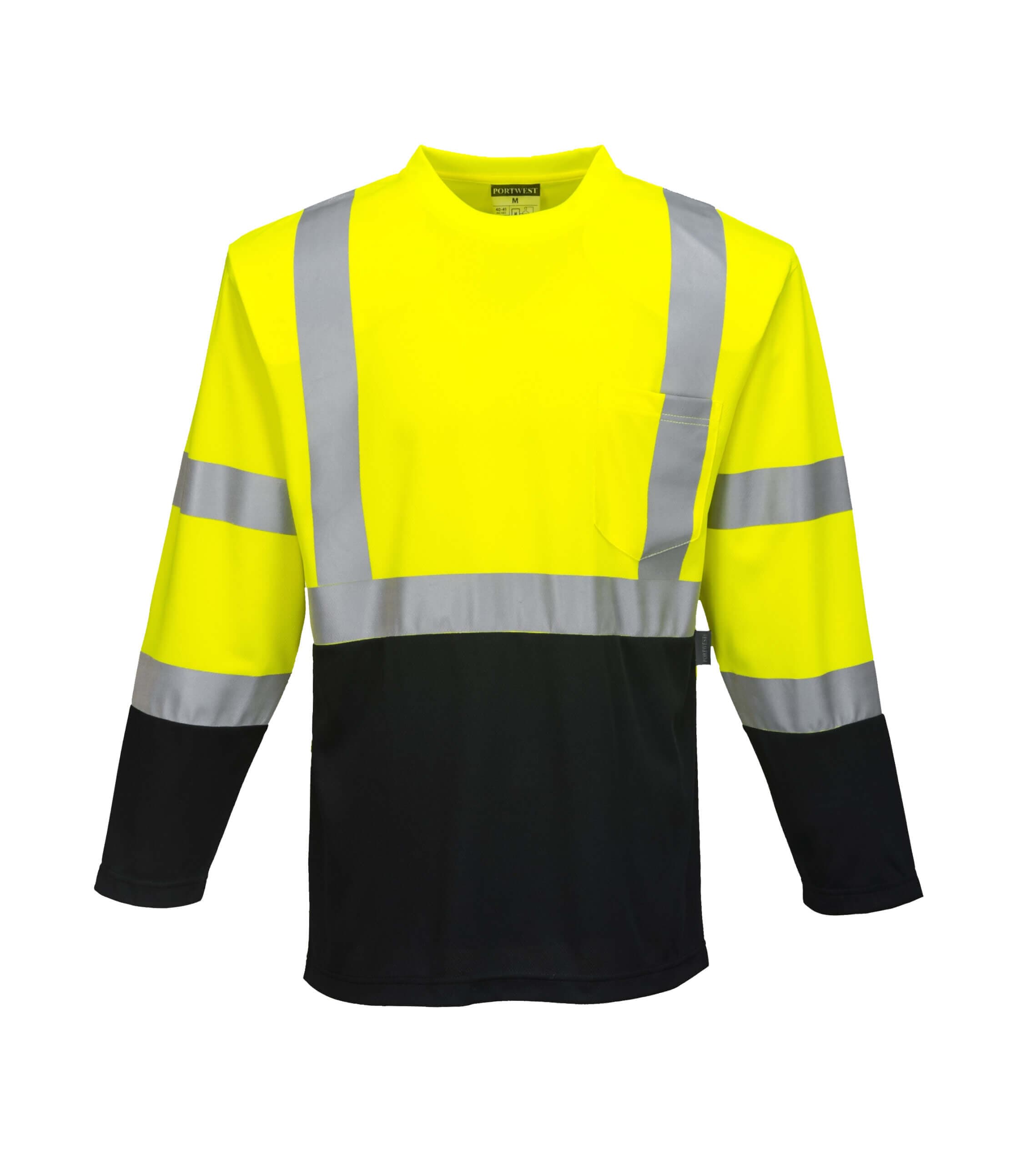 Portmore Two-Tone Long Sleeve T Shirt, Class 3, PS398