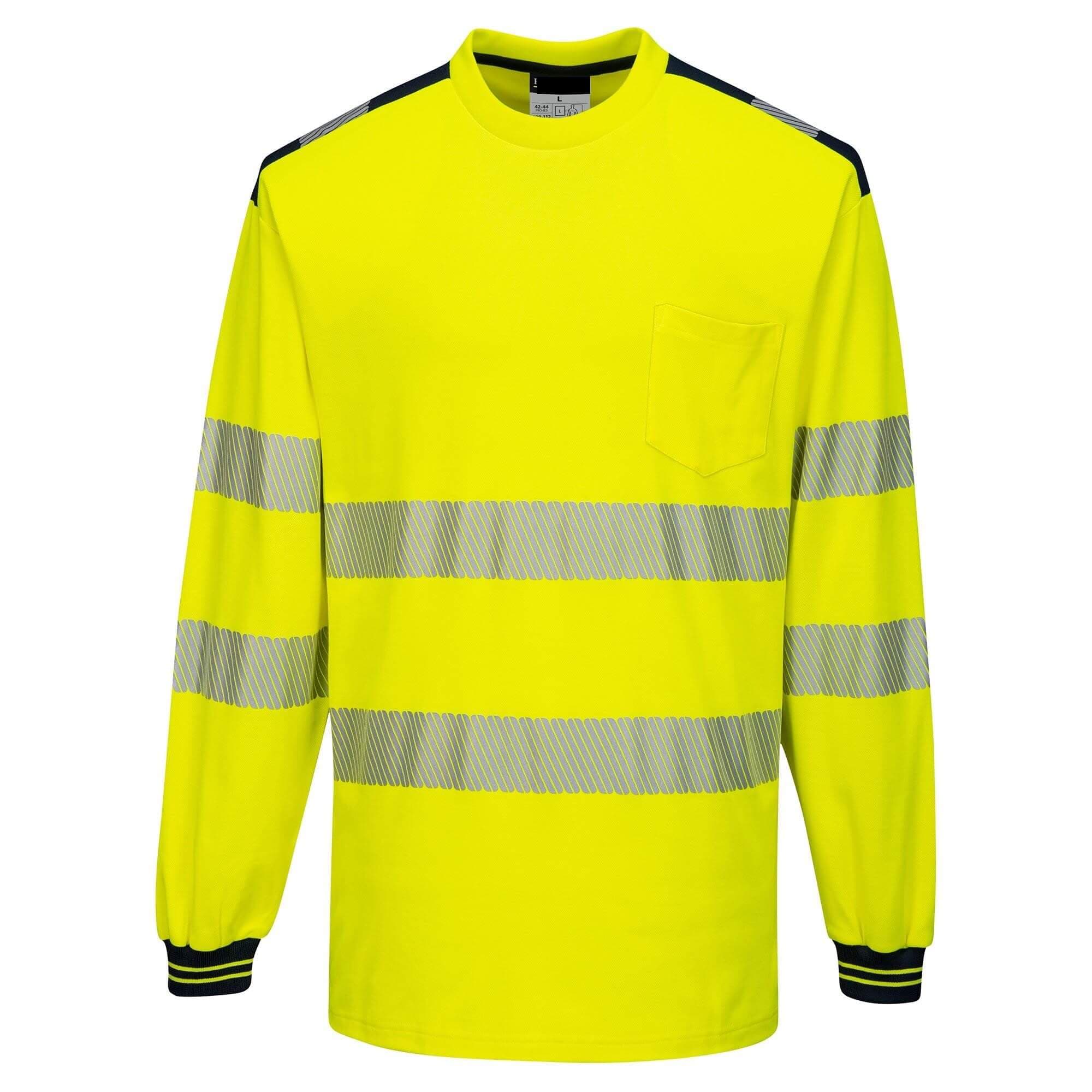 High Visibility Long Sleeve T Shirt w/ Segmented Tape, PT185