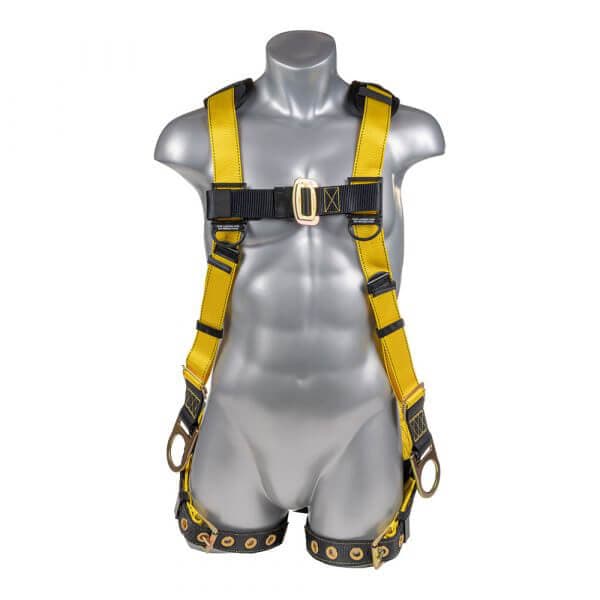 Hammerhead™ Series Harness 5pt., Padded Back, Tongue and Buckle Leg Straps, SRL Back Plate, Side D-Rings