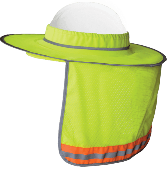 Hi-Vis Full Brim Hard Hat Neck Sun Shield — view 2