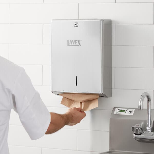 LX Stainless Steel 400 C-Fold or 525 Multifold Surface-Mounted Paper Towel Dispenser