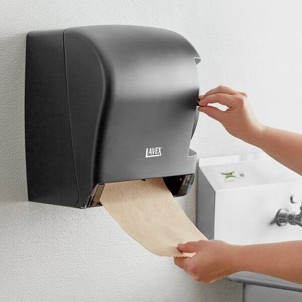 LX Translucent Black Lever Activated Paper Towel Dispenser