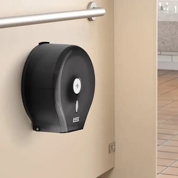 LX Black 9" Single Roll Jumbo Toilet Tissue Dispenser
