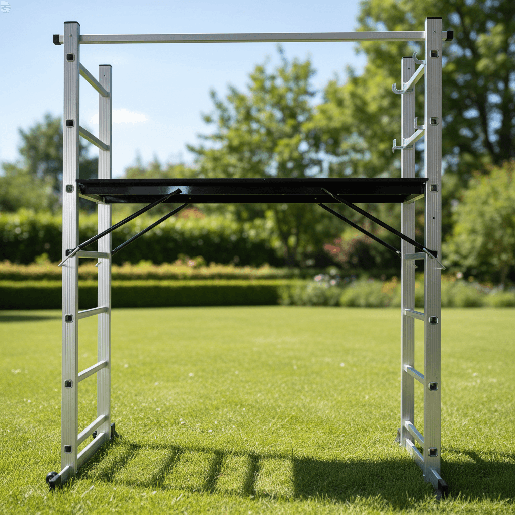 Multipurpose Aluminum Scaffold Ladder – 4-in-1 Design with Platform