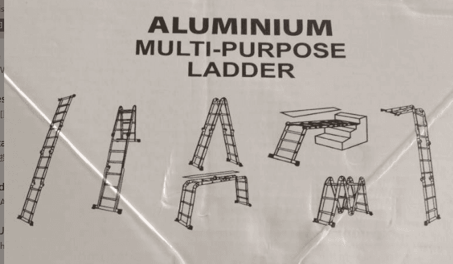 7- in- 1 Aluminum Folding Ladder, 1.5mm Thickness — view 6