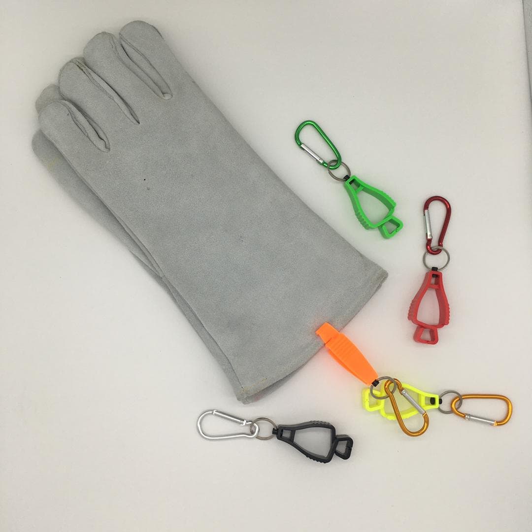 Assorted Colour Glove Clips with Carabiner | — view 3