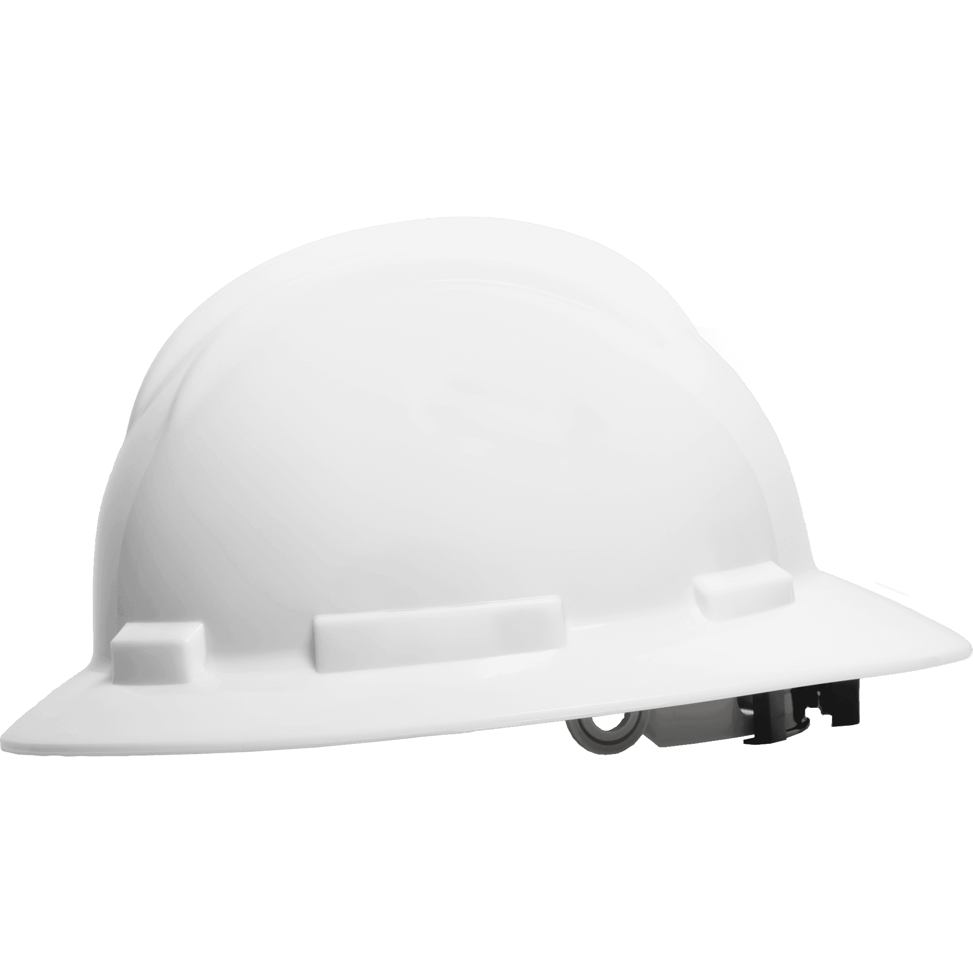 HDPE Full Brim Hard Hat w/ 6pt Nylon Ratchet Suspension — view 2