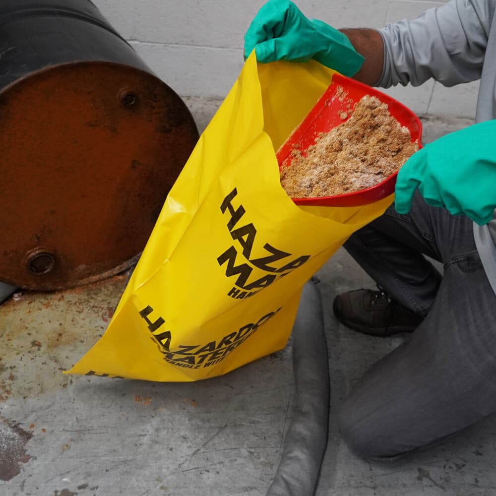 Hazardous Material Disposal Bags, Case of 250, Yellow — view 2