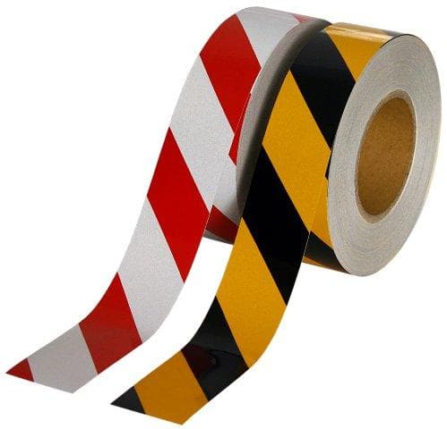 Reflective Hazard Warning Tape, Yellow-Black