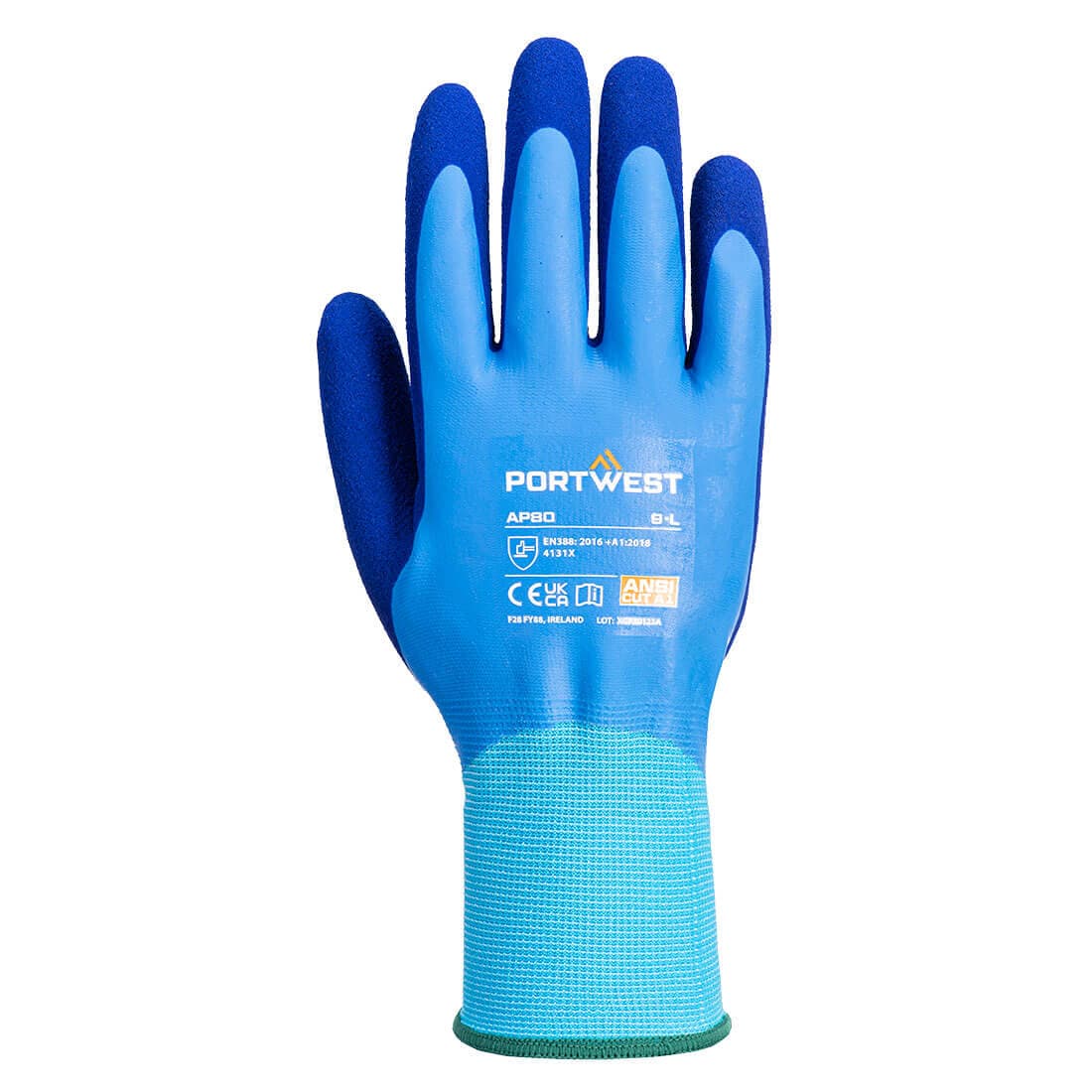 AP80 - Grip 13 Latex Foam Aqua Glove — view 1