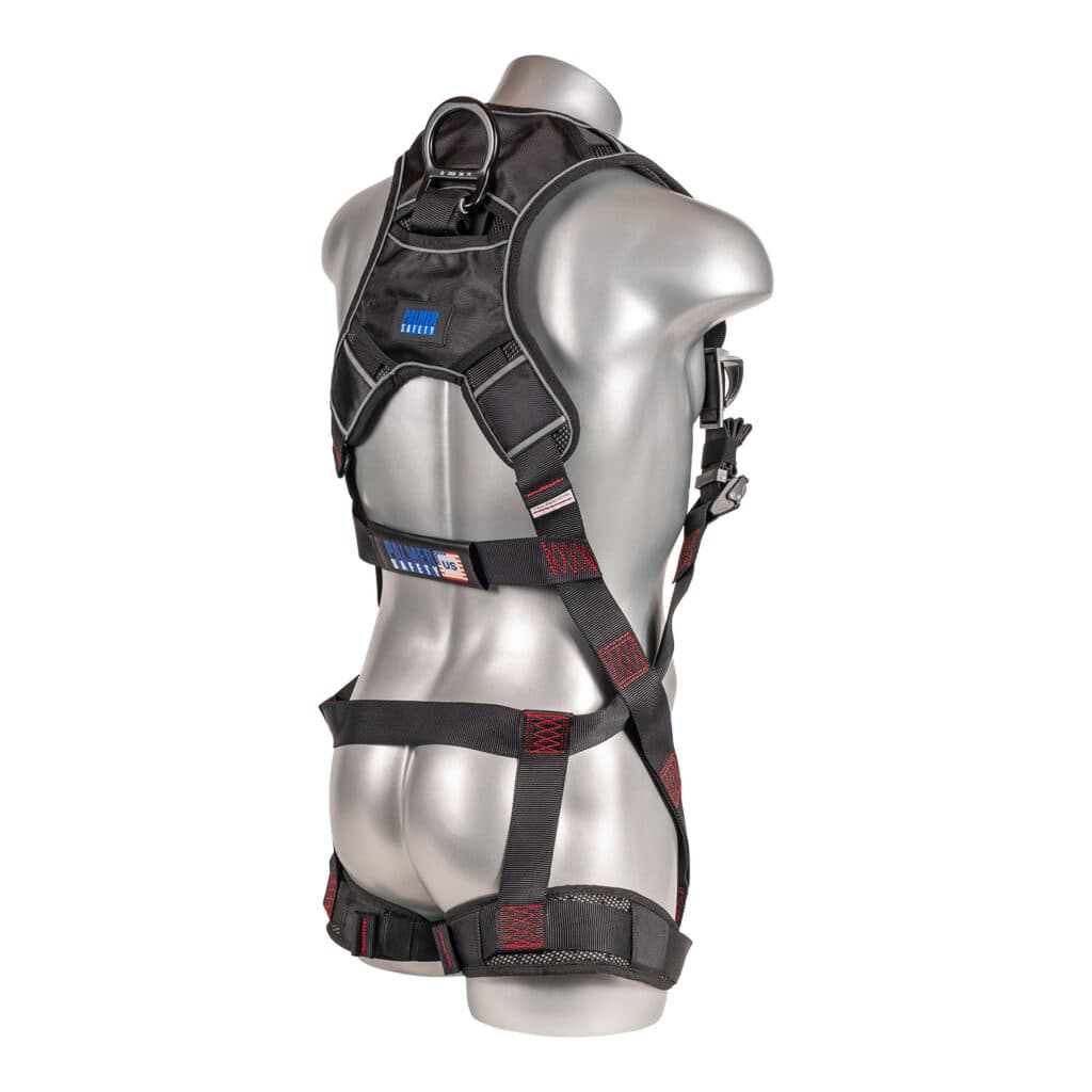 Akula™ Series Harness 5pt., Padded Back/H-Style Legs, QCB, SRL Back Plate, Black — view 2