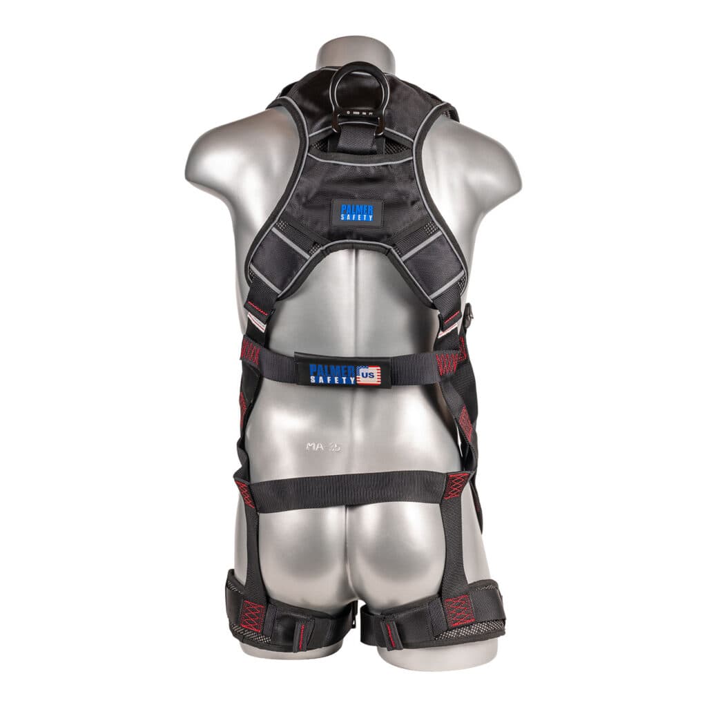 Akula™ Series Harness 5pt., Padded Back/H-Style Legs, QCB, SRL Back Plate, Black — view 3