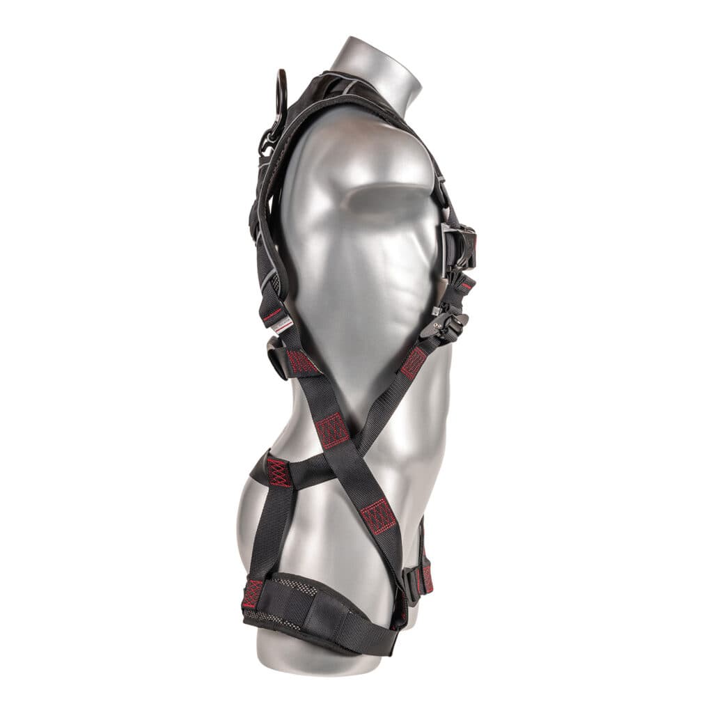 Akula™ Series Harness 5pt., Padded Back/H-Style Legs, QCB, SRL Back Plate, Black — view 4