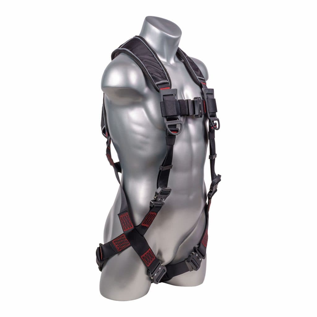 Akula™ Series Harness 5pt., Padded Back/Legs, QCB, Back D-Ring and SRL Back Plate, Black — view 2