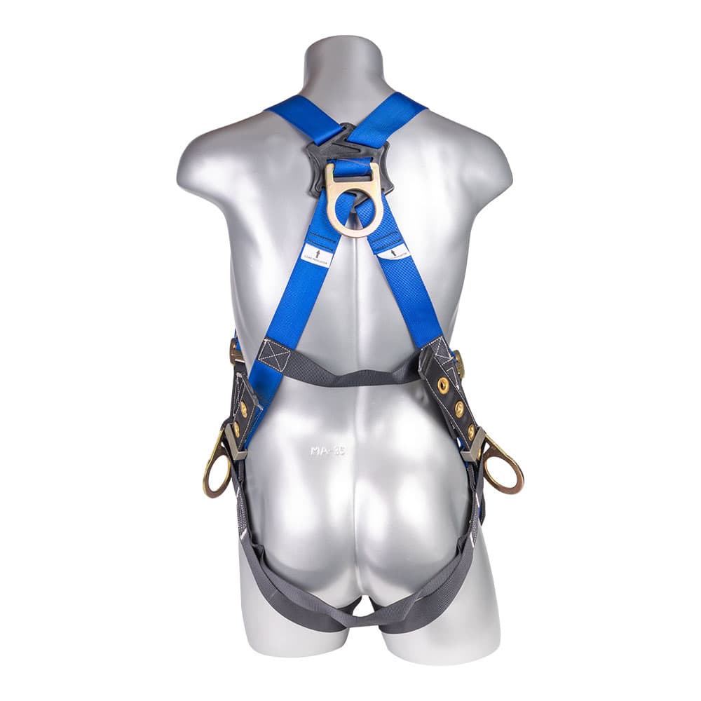 Mako™ Series Harness 5pt., Back/Side D-Rings, Tongue and Buckle Leg Straps, Blue — view 3