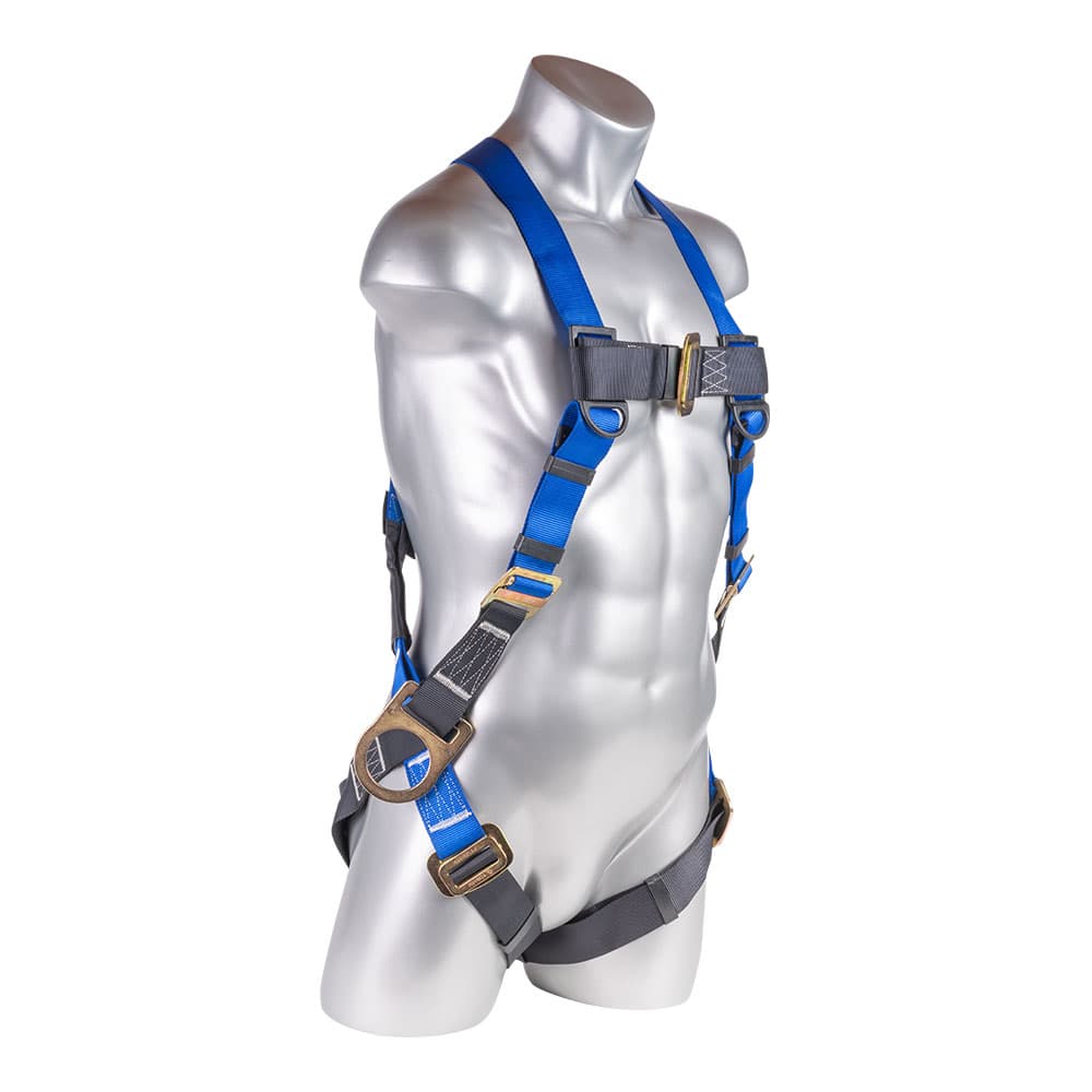 Mako™ Series Harness 5pt., Back/Side D-Rings, Pass-Thru Legs, Blue — view 2