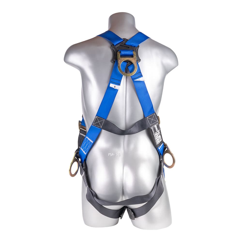 Mako™ Series Harness 5pt., Back/Side D-Rings, Pass-Thru Legs, Blue — view 3