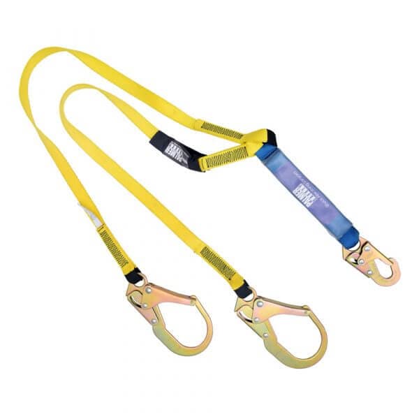 6 Ft. Double Leg Shock Absorbing Lanyard – Y-Style, Rebar Hooks | Item #L112211