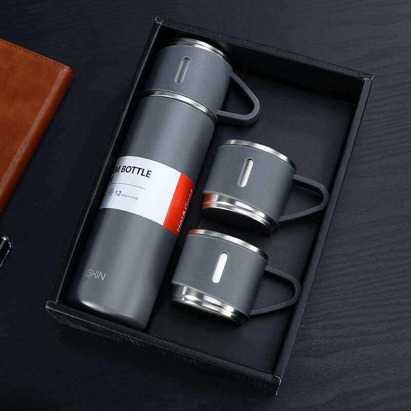 3 Piece Stainless Steel Travel Thermos and Mug Gift Set — view 4