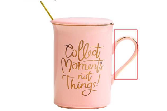 Luxury Porcelain Mug with Gold Handle and Spoon, 350ml — view 5