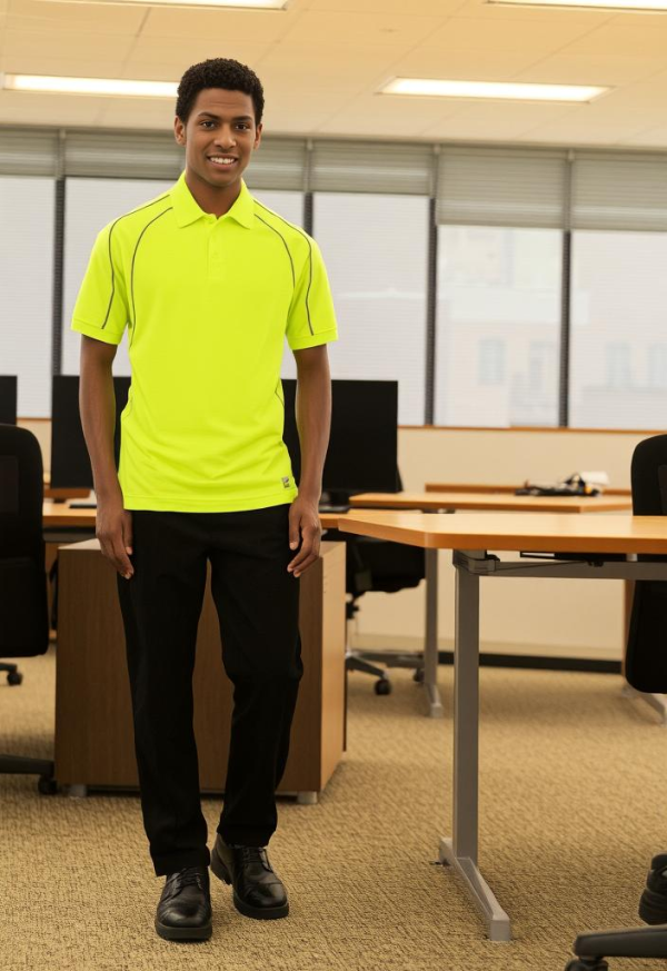 High Visibility Reflective Piping Polo Shirt, PSS1691
