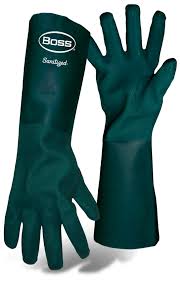 Boss® Lined Sandy Grip Double Dip PVC Green Sanitized®